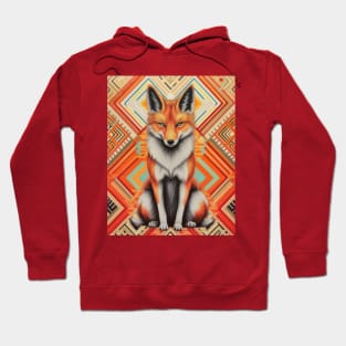 Spectrum Fox: Radiant Op Art Red Fox Hoodie